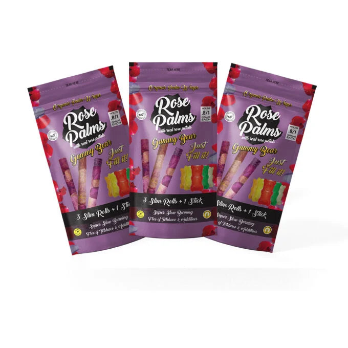 Rose Wraps Gummy Bear 3 Slim Rolls+ 1 Stick