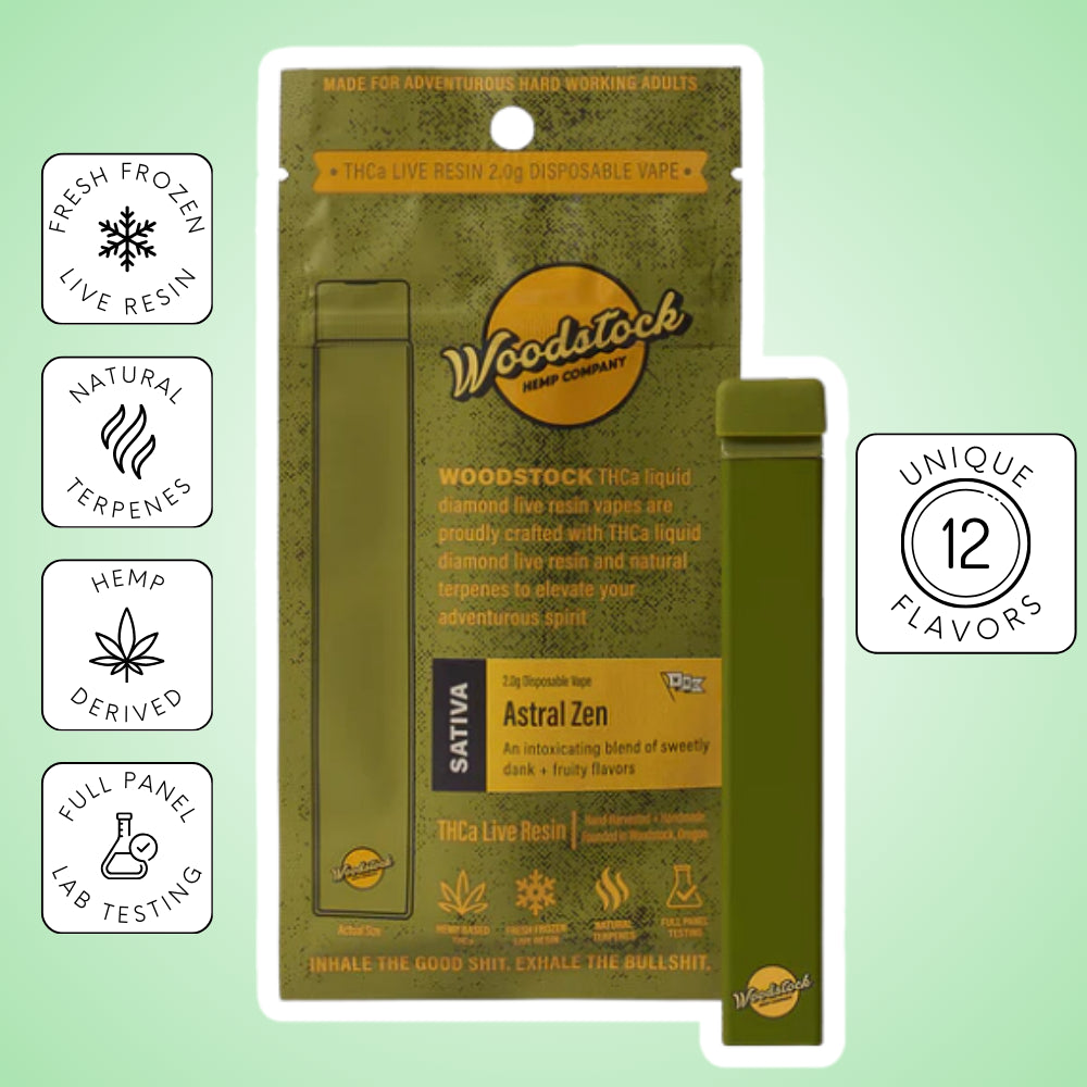 Woodstock – THCa Liquid Diamond Live Resin 2.0G Disposable