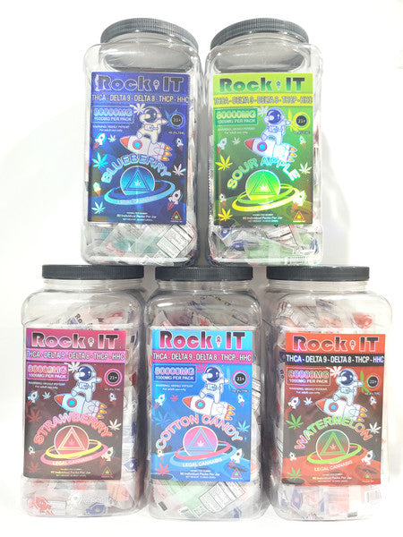Rock IT THC-P D9 D8 HHC 1200 MG Gummies 70 in a jar - Mixed Flavor