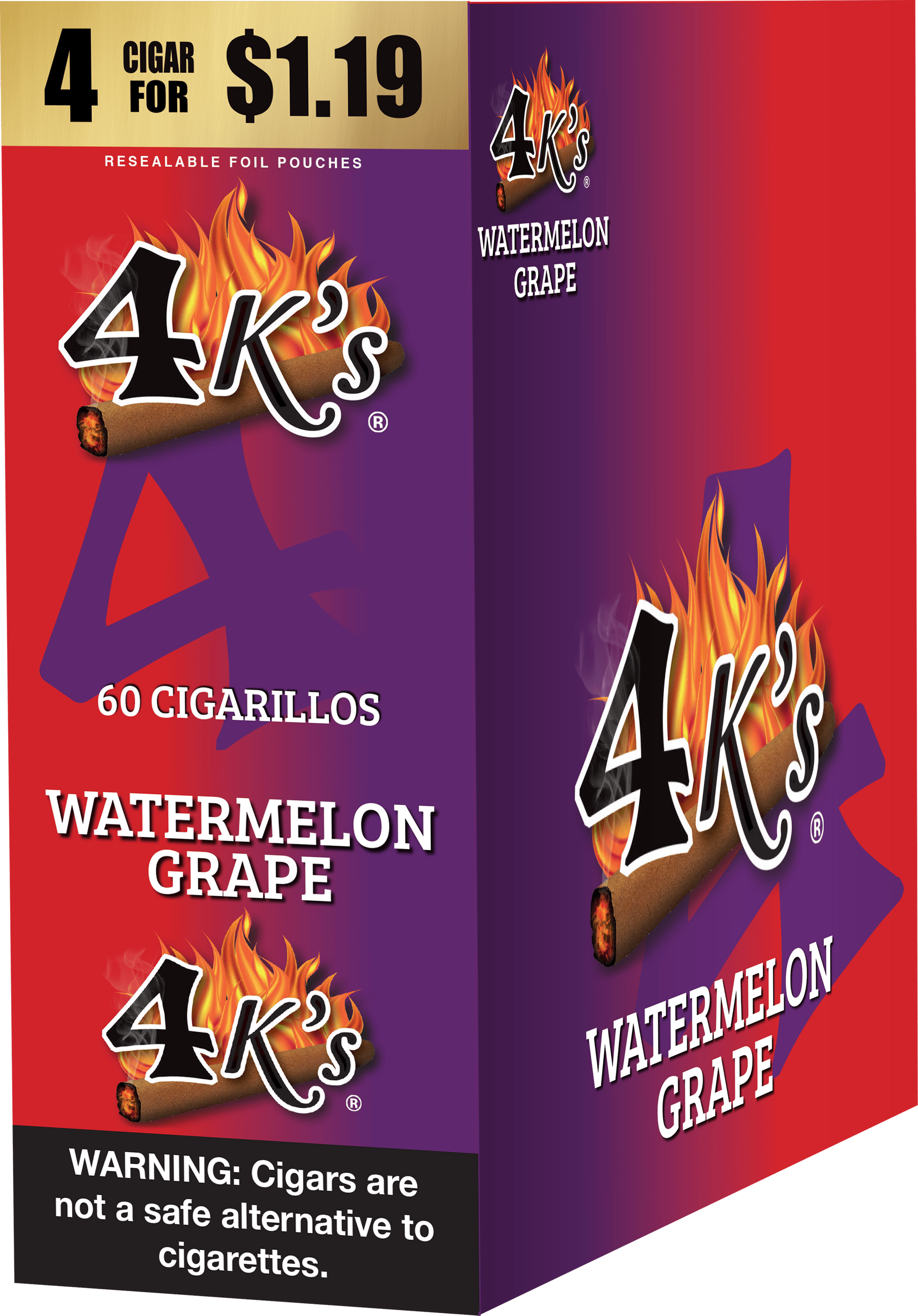 4K’s (Good Times) Cigarillos – Watermelon Grape (4 for $1.19)