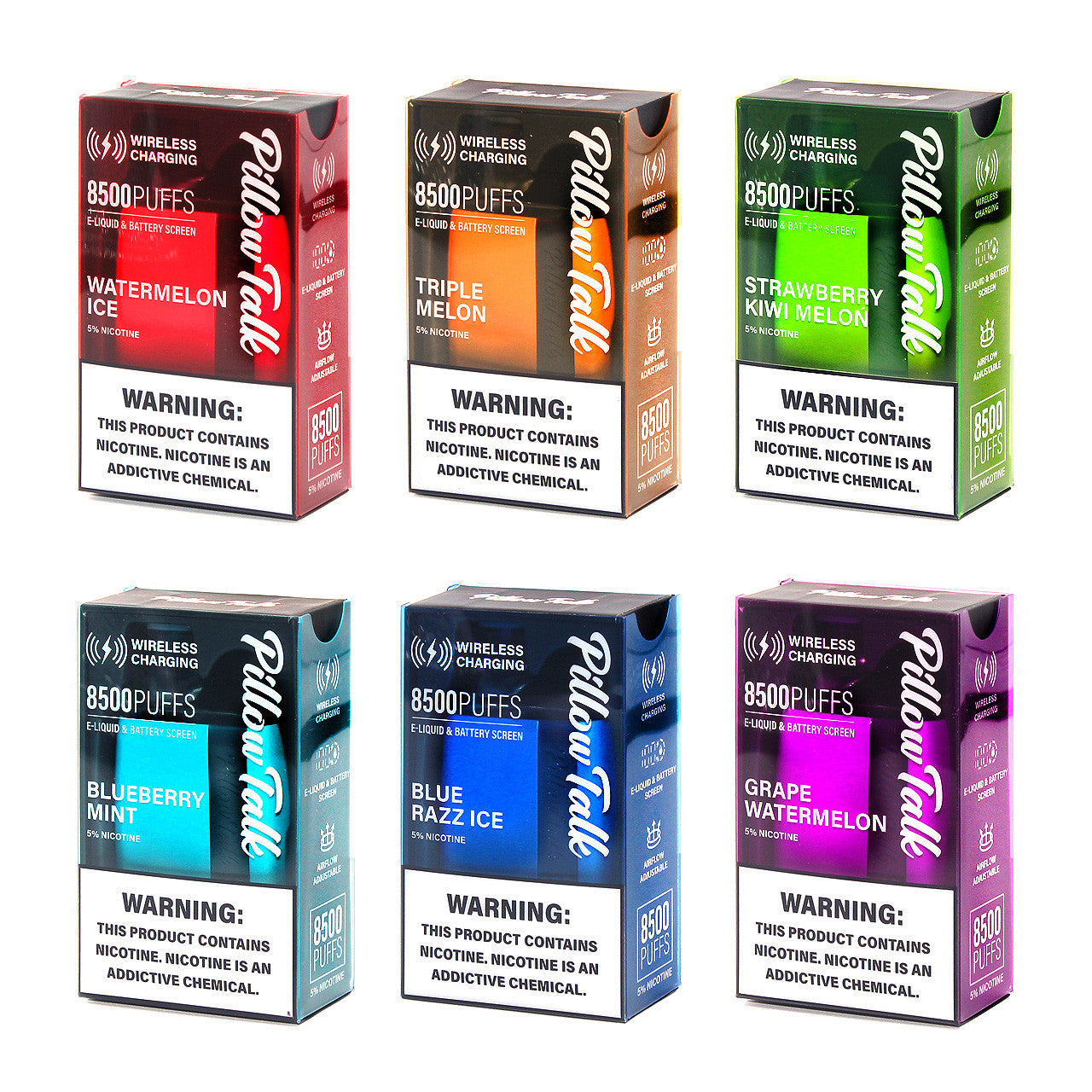 Pillow Talk Disposable Vape – 8,500 Puffs, Watermelon Ice, 5% Nicotine, USB-C Rechargeable