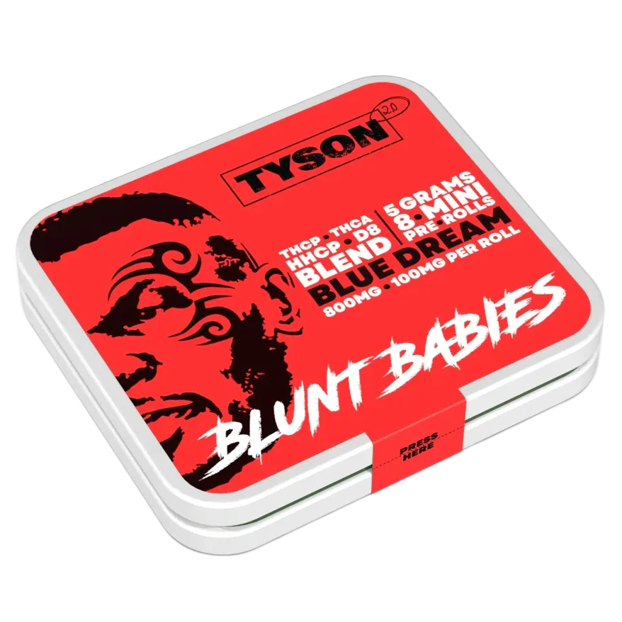 Tyson 2.0 Blunt Babies Ð THCA/P + HHC-P + D8 Ð 800mg Mini Pre-Rolls (8/Pk)