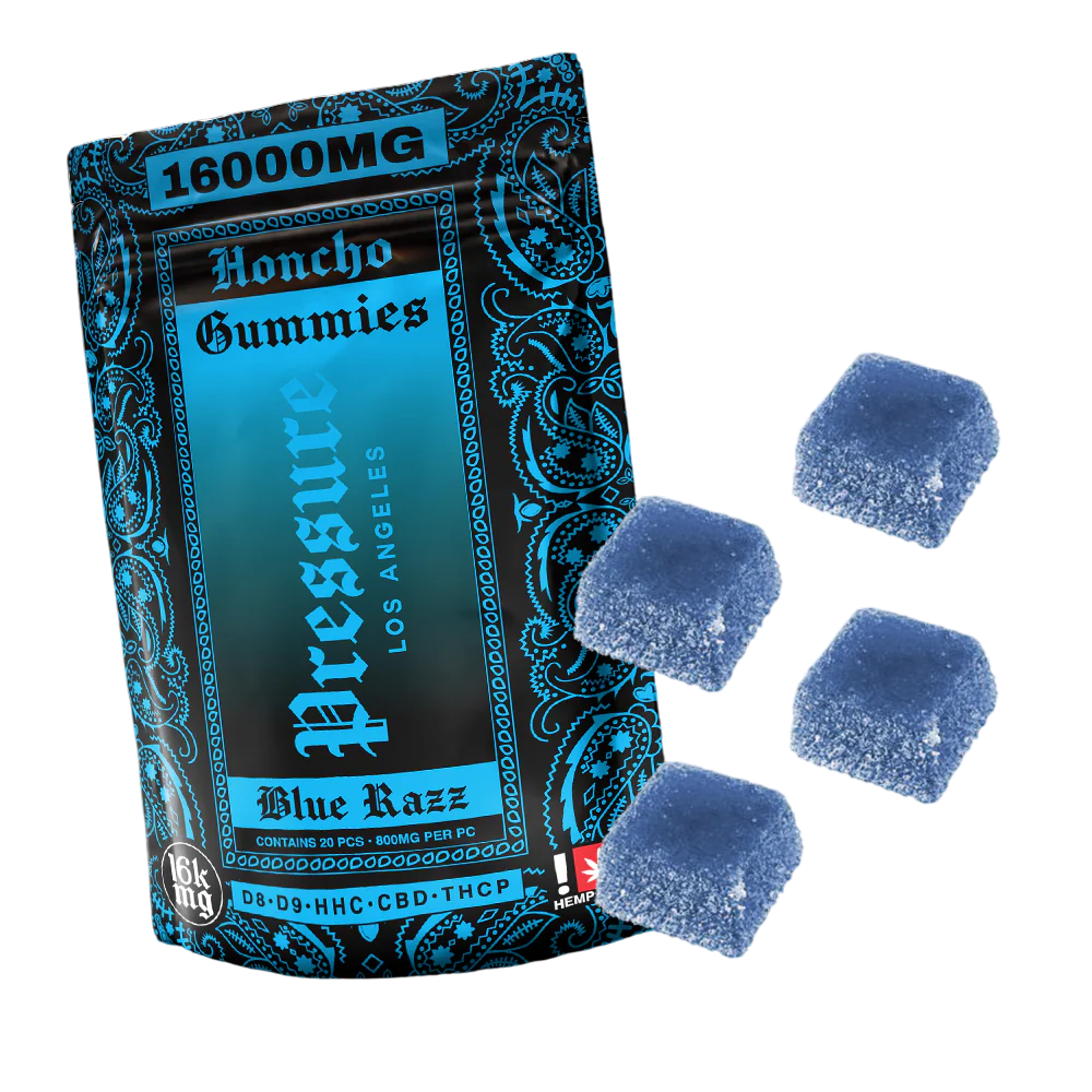 Pressure LA Honcho Gummies – 16,000 mg (20 ct, 800 mg each) – Mango, Pink Lemonade, Blue Razz