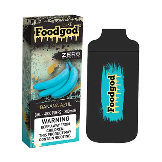 Foodgod Luxe Zero Disposable Vape – Banana Azul (0% Nicotine, 4,000 Puffs, USB-C Rechargeable)