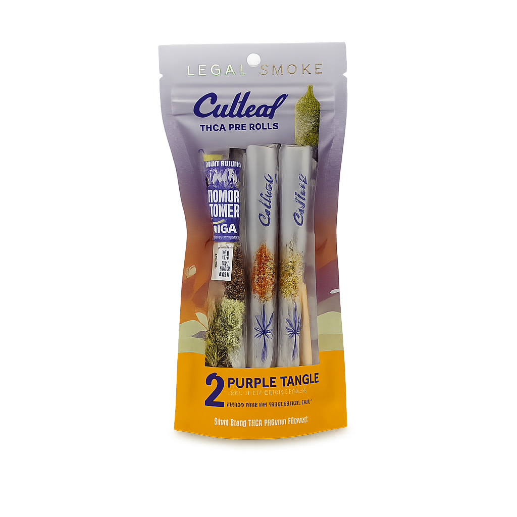 Cutleaf THCA Hemp Pre-Rolls – Purple Tangie | Premium Hybrid