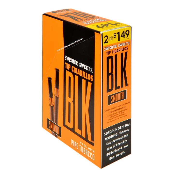 Swisher Sweets BLK Tip Cigarillos – Smooth (2 for $1.49)