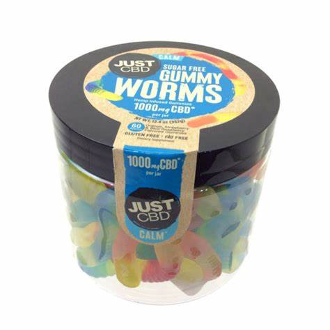 Just CBD Sugar-Free Gummy Worms – 1000 mg CBD (Approx. 20 mg per Worm)