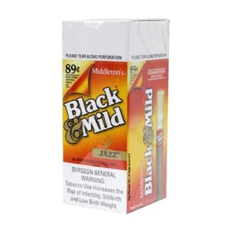 Black & Mild Jazz – 25-Count Box, Pre-Priced at 89¢ (Jazz Cigarillos with Tip)
