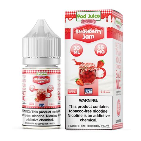 Pod Juice Salt Nic  Strawberry Jam 30 mL (35 mg / 55 mg)