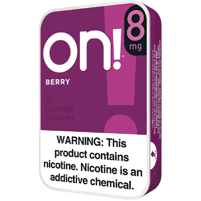 ON! Nicotine Pouches – 2mg, 4mg, 8mg (20 Count, Tobacco-Free, Slim)