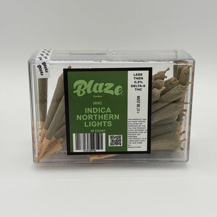 Blaze Hhc Prerolls 50CT/Box Indica Northern Lights 50 Ct