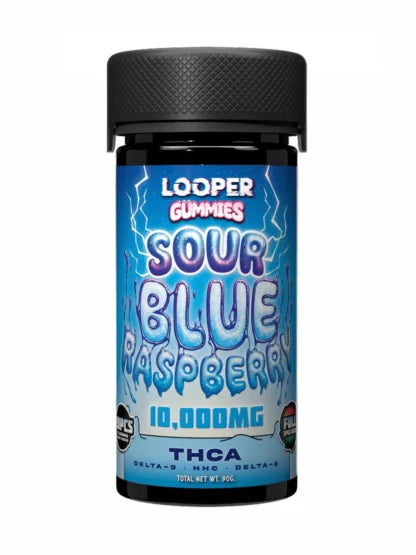 LOOPER THCA LIVE BADDER D9/HHC/D8 10000MG GUMMIES 20CT/JAR - SOUR BLUE RASPBERRY