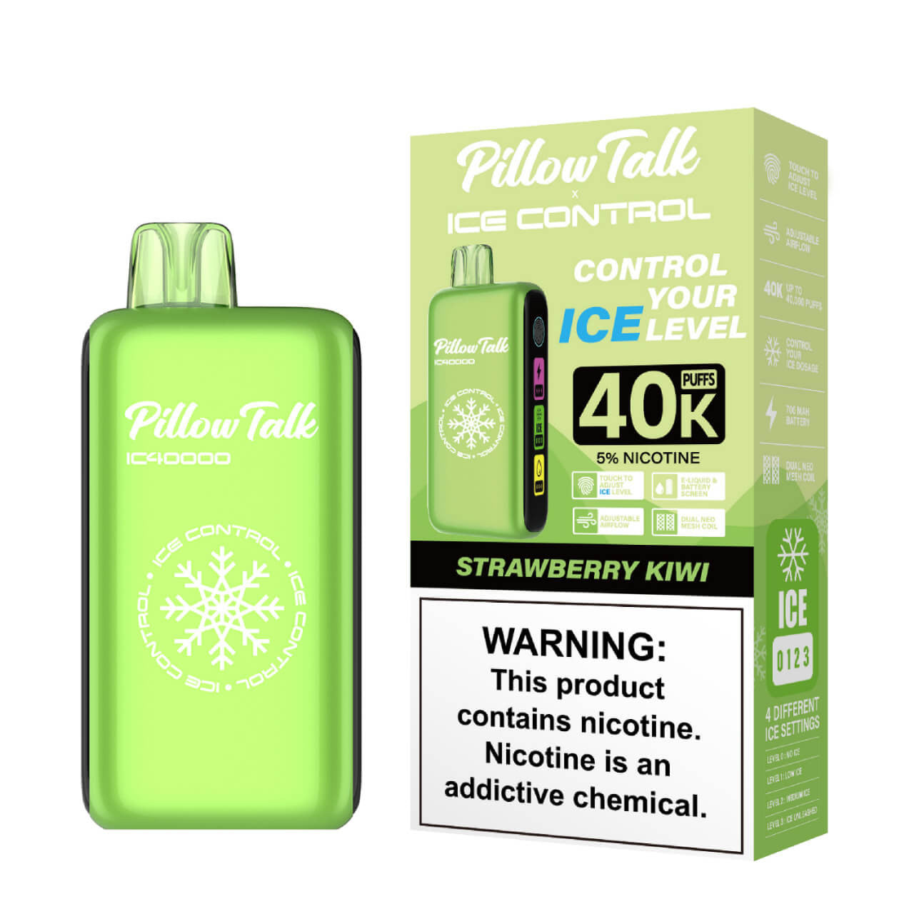 Pillow Talk Ice Control Strawberry Kiwi 40,000 Puffs