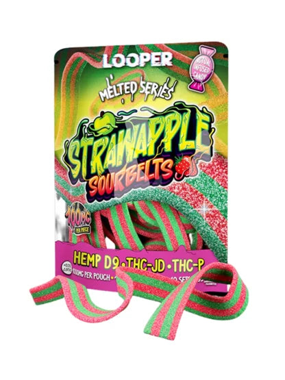 Looper Melted Series – D9+ THC-JD/P Edibles (1000 mg Sour Belts)