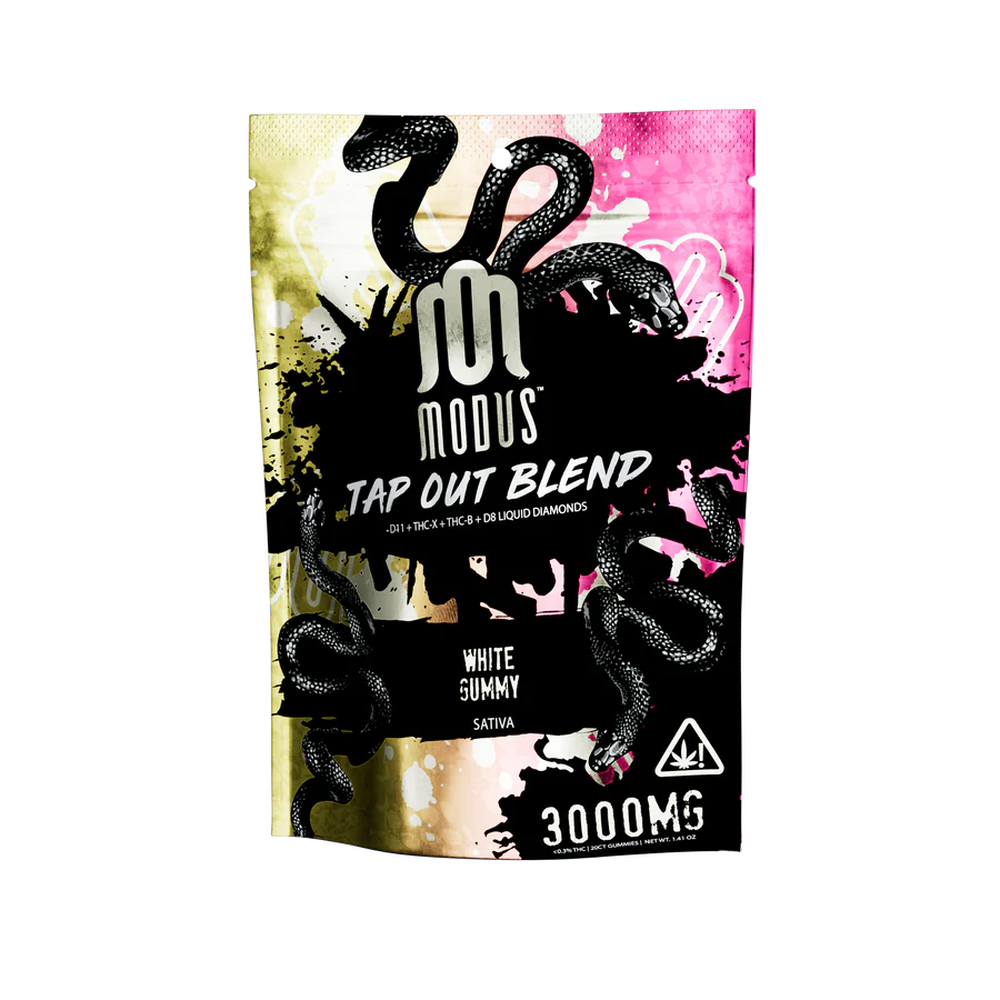 Modus Tap Out Blend D11/Thcx/B 3000mg Gummies 20ct/Pack - White Gummy