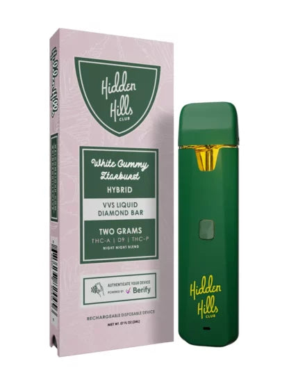 Hidden Hills Liquid Diamond Disposable White Gummy Ztarburst Hybrid
