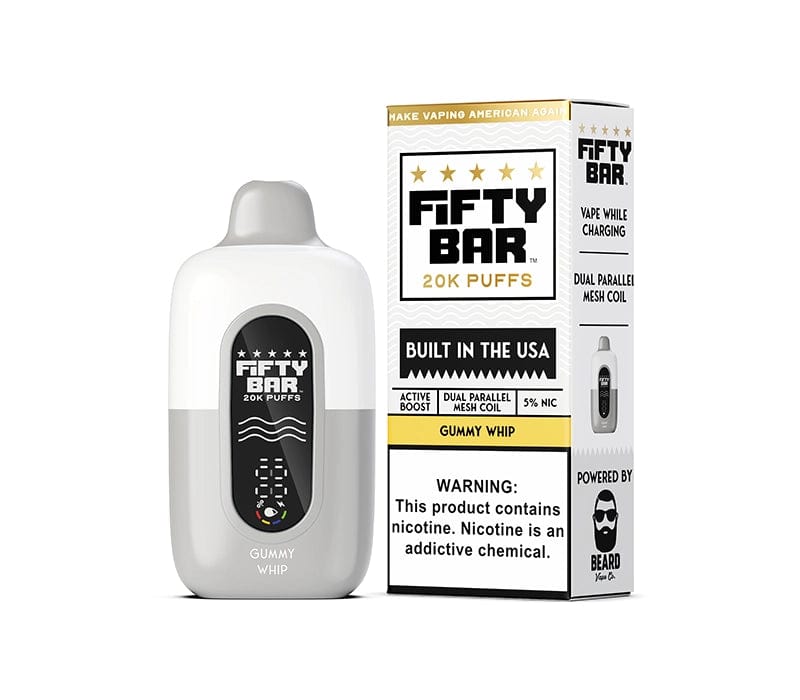 Fifty Bar 20K Disposable – Gummy Whip (20,000 Puffs, 18 mL)