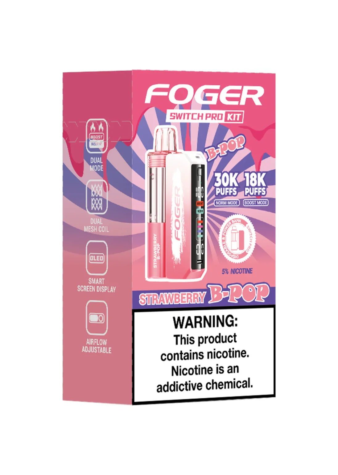 Foger Switch Pro Kit Strawberry Blow Pop 30K Puffs