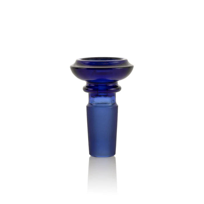 Blue glass bowl on a white background