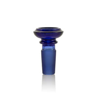 Blue glass bowl on a white background