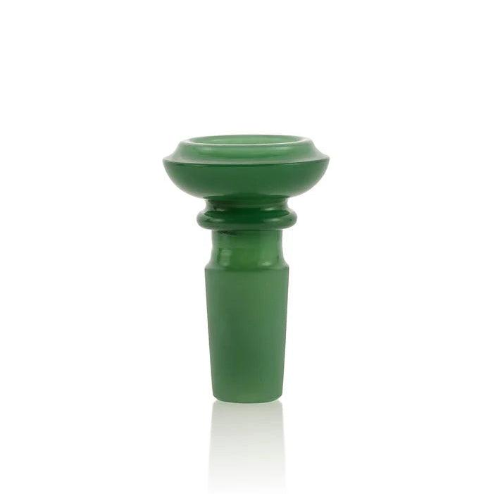 Green ceramic smoking accessory on a white background
