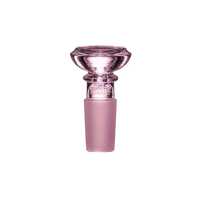 Pink glass smoking accessory on a white background