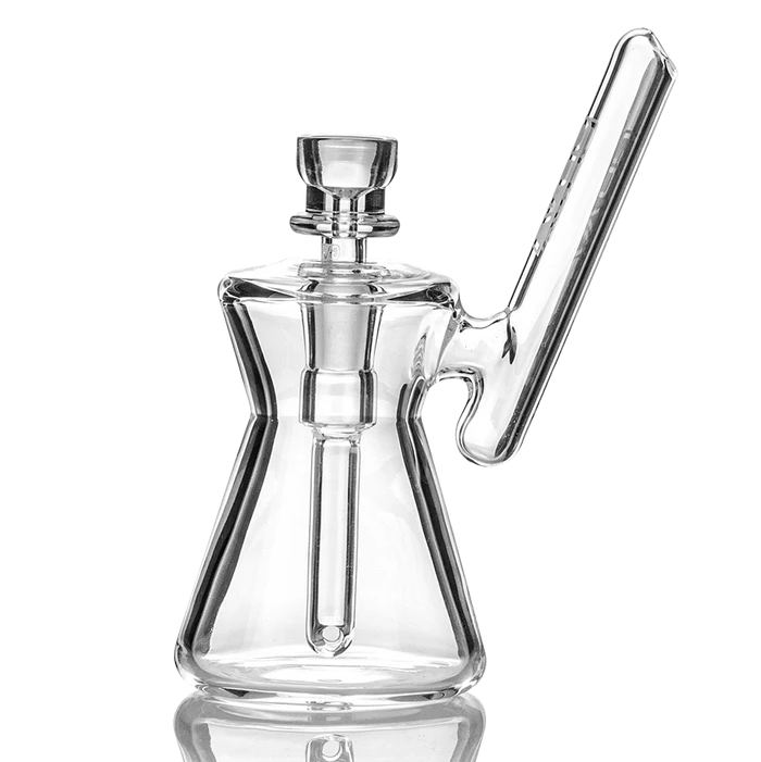 Clear glass coffee maker on a white background