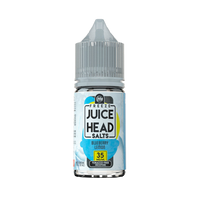 Bottle of Juice Head Salts Freeze Blueberry Lemon e-liquid on a white background