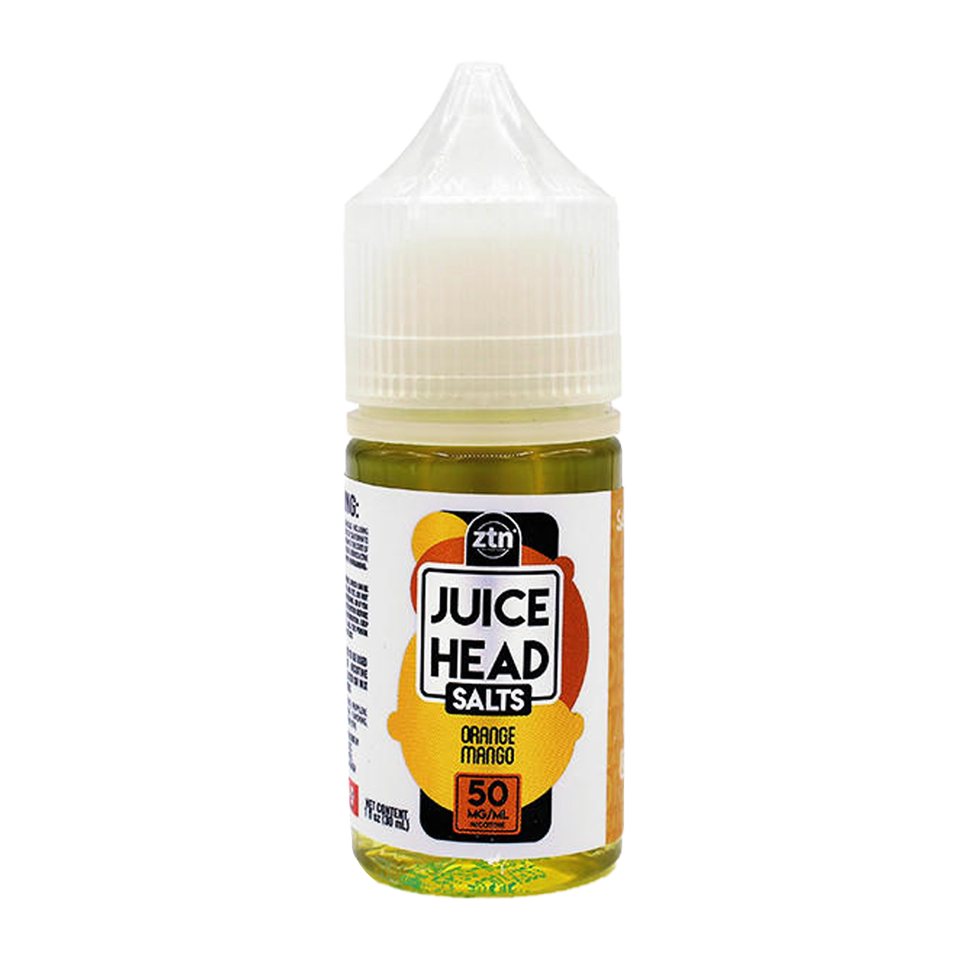 Juice Head Salts Orange Mango e-liquid bottle on a white background